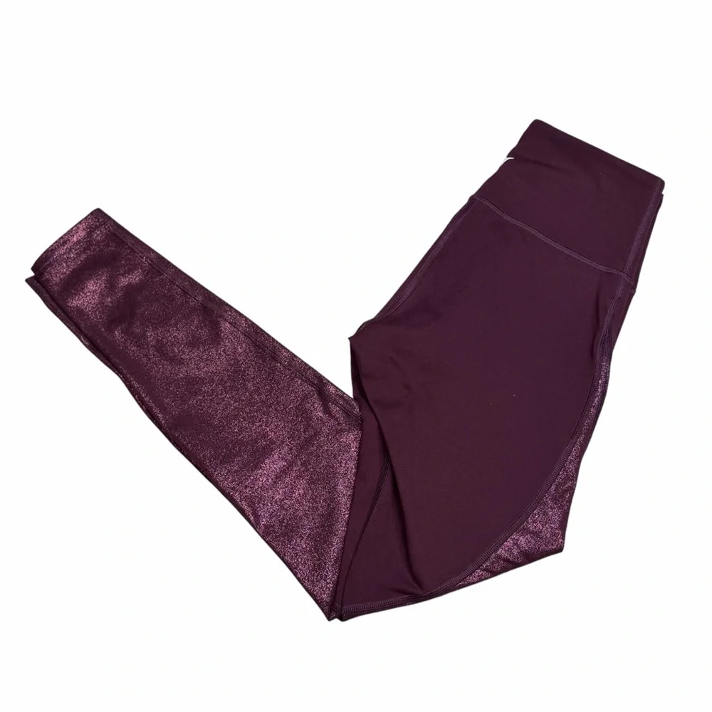 10/$25🦋 Old Navy Active Go Dry Maroon & Gold High Rise Compression Leggings - XS